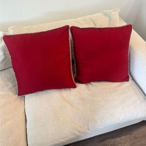 Elegant Red Throw Pillow Set